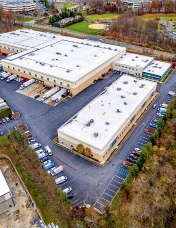 Aerial view of commercial property